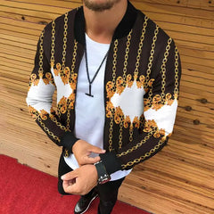 Jaqueta estampada com corte tridimensional masculina, moda casual, comércio exterior, outono e inverno , nova
