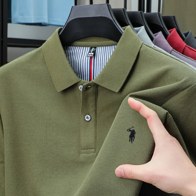 Camiseta Polo de Luxo para Outono e Inverno da Marca Paul, Bordada, Confortável e de Alta Qualidade para Homens, Vendas Quentes