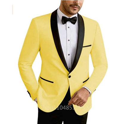 Casual sólido masculino blazer fino ajuste noivo terno de casamento jaqueta moda melhor homem jantar smoking casaco para negócios