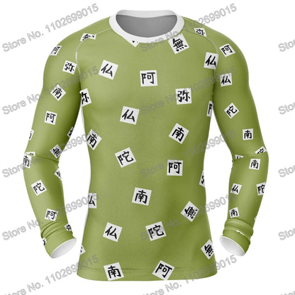 Matador de demônios Surfando Natação Mergulhando Camiseta Espartilho Manga comprida Guarda Erupção Trajes de banho Homens Proteção UV Roupas de surf Praia Tops de Fato Flutuante