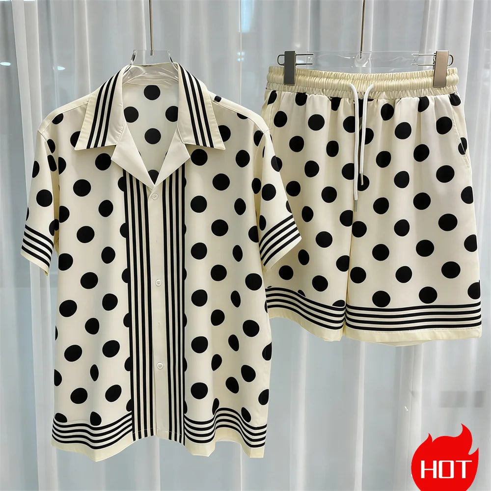 Conjunto de verão 3D masculino de duas peças, camisa havaiana de alta qualidade e shorts, conjunto unissex estilo Y2K, pijama masculino para ficar em casa.