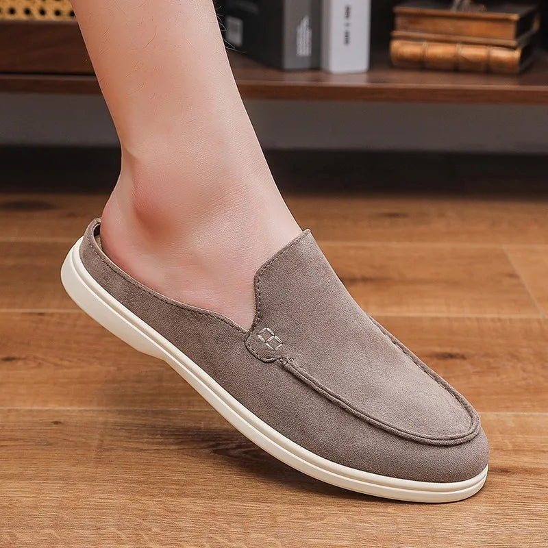 Novos Sapatos Casuais Masculinos de Verão, Modelo Fino, Mules Baotou, Sapatos de Moda com Solado Plano para Homens