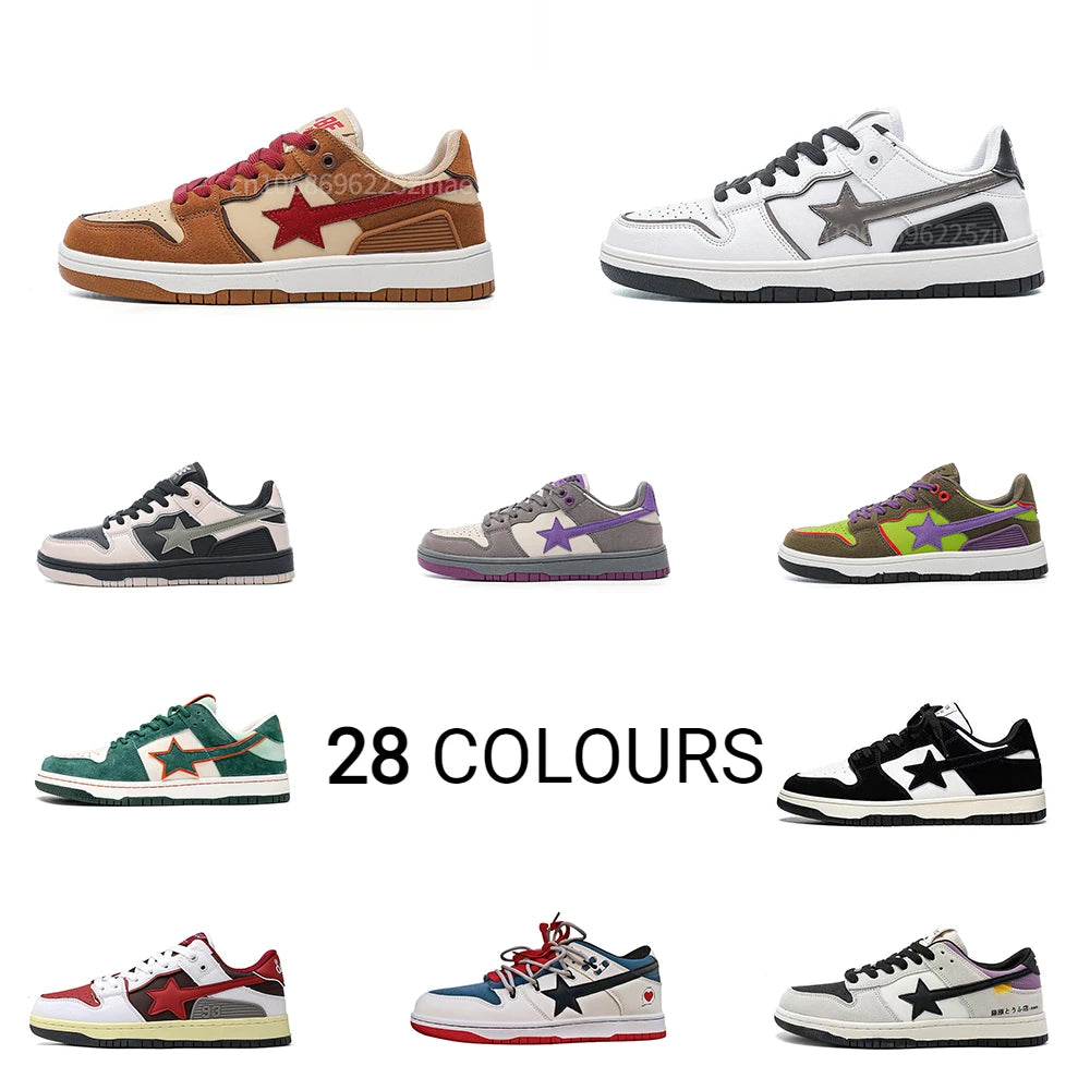 Women Shoes for Men Tennis Retro Star Y2K Punk Skateboard Shoes Fashion Male Sneakers Couple Outdoor Gym Casual Sports Shoes