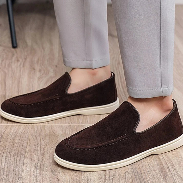 Spring  Autumn Male Sneakers for Lazy People Lightweight  Casual Men's Single Shoes Plus Size Men's Business Leather Shoes