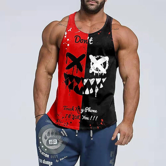 2024 New Men's Sleeveless Vest T-Shirt Sports Style Running Mountain Climbing Exercise Vest Breathable and Refreshing Men's Vest