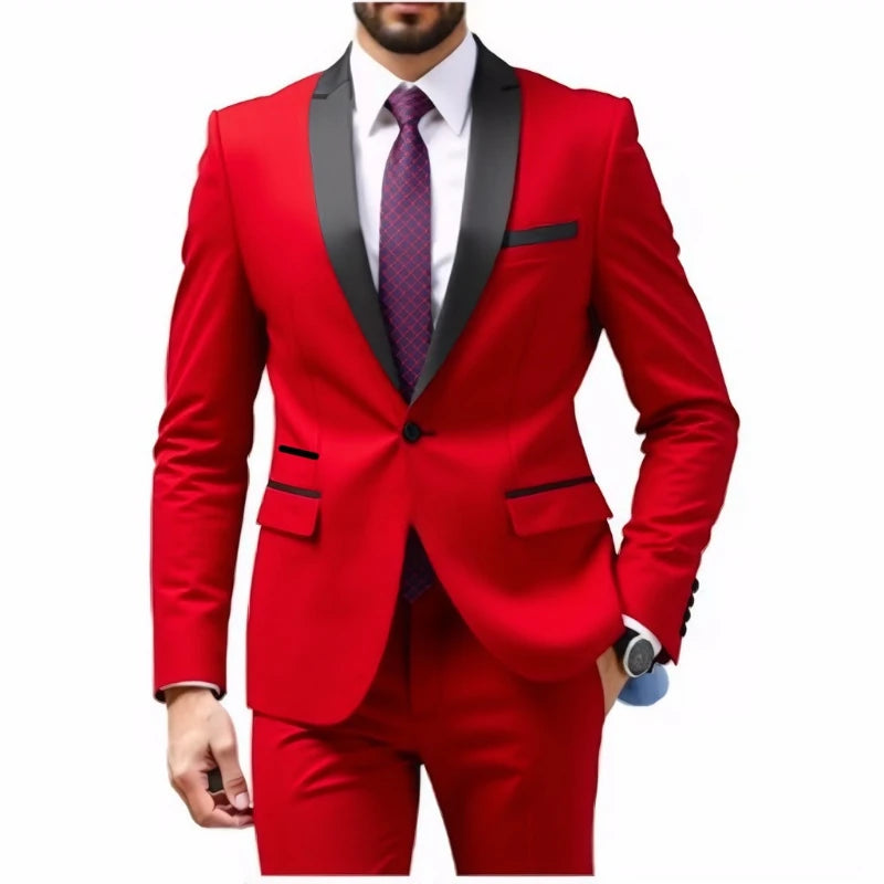 Terno de Casamento para Homens de Meia-Idade, Blazer Formal para Festa, Traje Sob Medida
