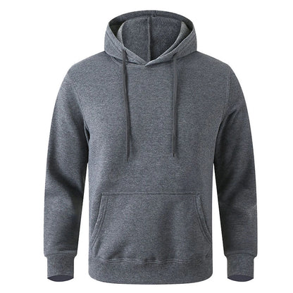 Moletom unissex quente, casual, cor sólida, estilo streetwear, com bolso, para esportes e fitness, disponível em várias cores.
