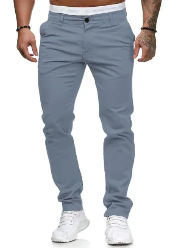New Solid Color Business Trousers Men's Formal Business Work Pants Slim Straight Leg Pants Casual Trousers