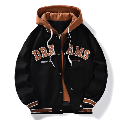 Jaqueta uniforme de beisebol de alta qualidade nova moda masculina outono nova marca all-match estudante jaqueta com capuz plus size casacos masculino 8xl