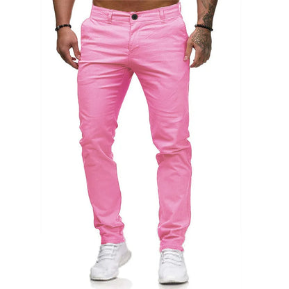 New Solid Color Business Trousers Men's Formal Business Work Pants Slim Straight Leg Pants Casual Trousers