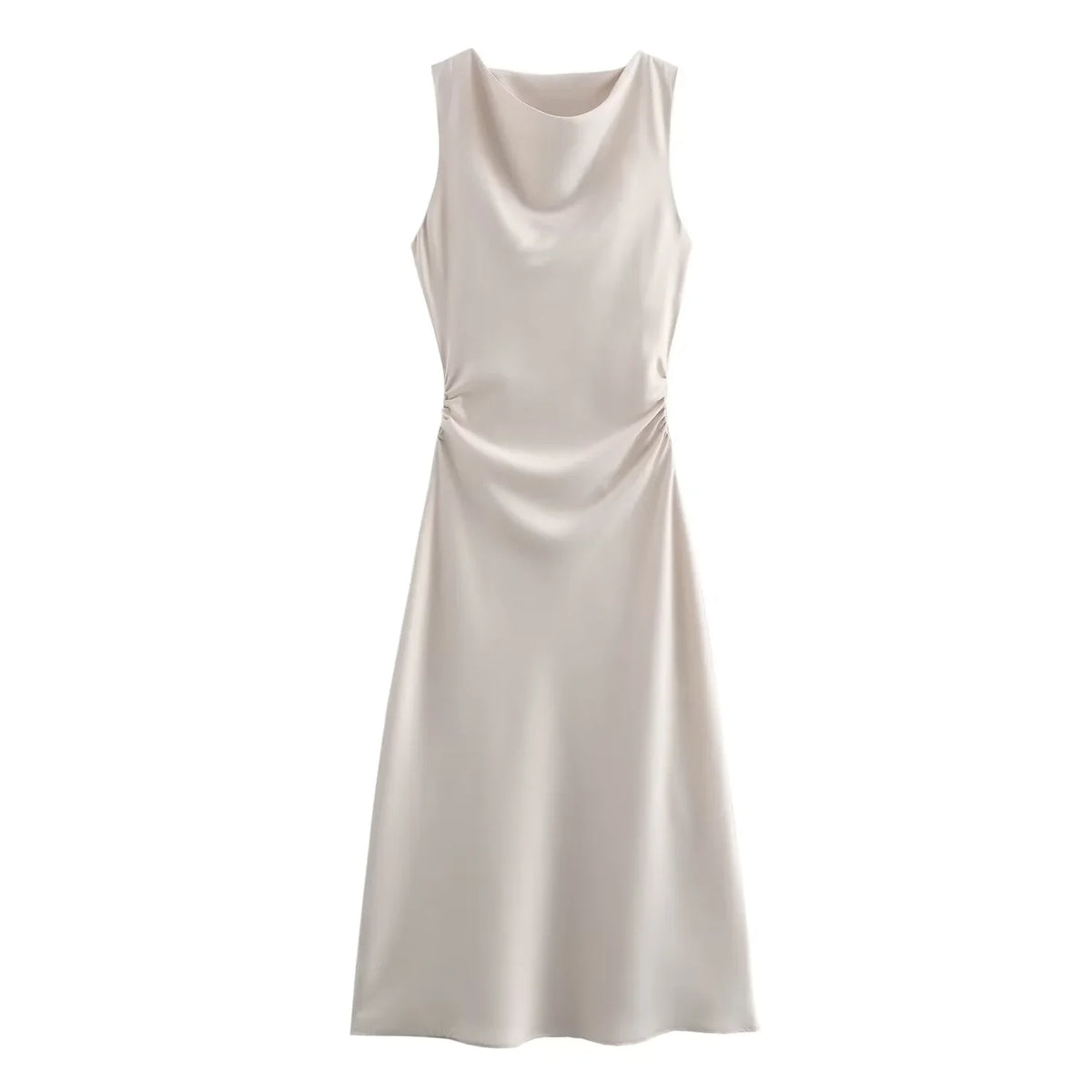 Vestidos Longos de Cetim para Mulheres 2026, Vestido Midi Slip de Verão, Vestido Sexy para Festa Noturna, Vestidos Elegantes Sem Mangas