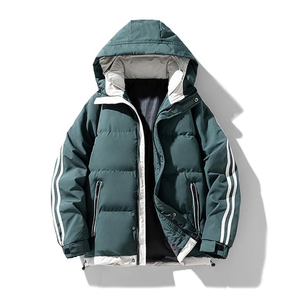 casaco com capuz casal novo inverno masculino algodão-acolchoado casaco tendência algodão-acolchoado casaco masculino e feminino acolchoado