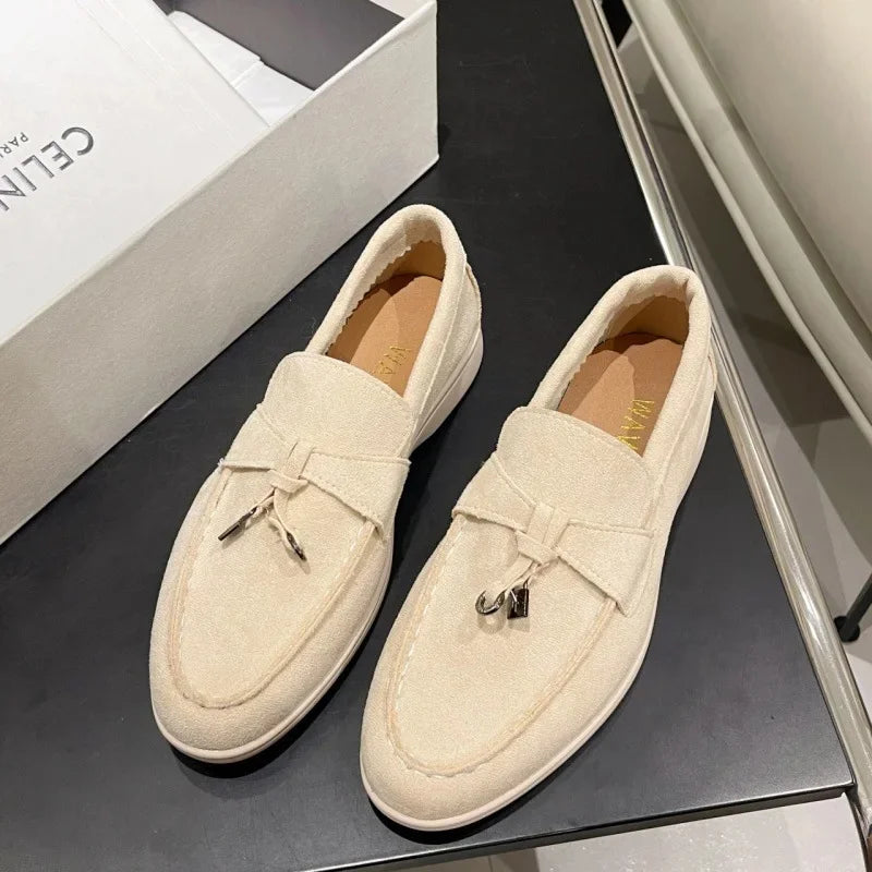 Salto baixo dedo do pé redondo veludo confortável sapatos planos estilo retro primavera nova chegada tamanho grande calçados casuais para adultos