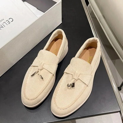 Salto baixo dedo do pé redondo veludo confortável sapatos planos estilo retro primavera nova chegada tamanho grande calçados casuais para adultos