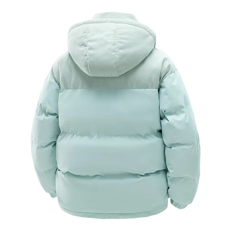 Casaco de Inverno Masculino KIDWHXR, Parka Acolchoada Quente com Capuz, Jaqueta Casual Solta com Bolso e Zíper, Manga Longa
