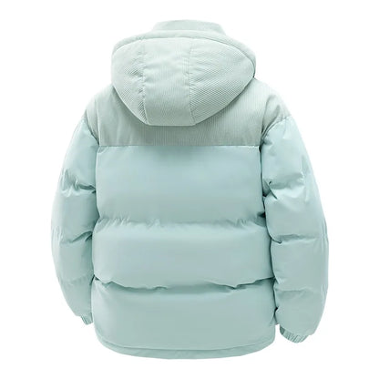 Casaco de Inverno Masculino KIDWHXR, Parka Acolchoada Quente com Capuz, Jaqueta Casual Solta com Bolso e Zíper, Manga Longa