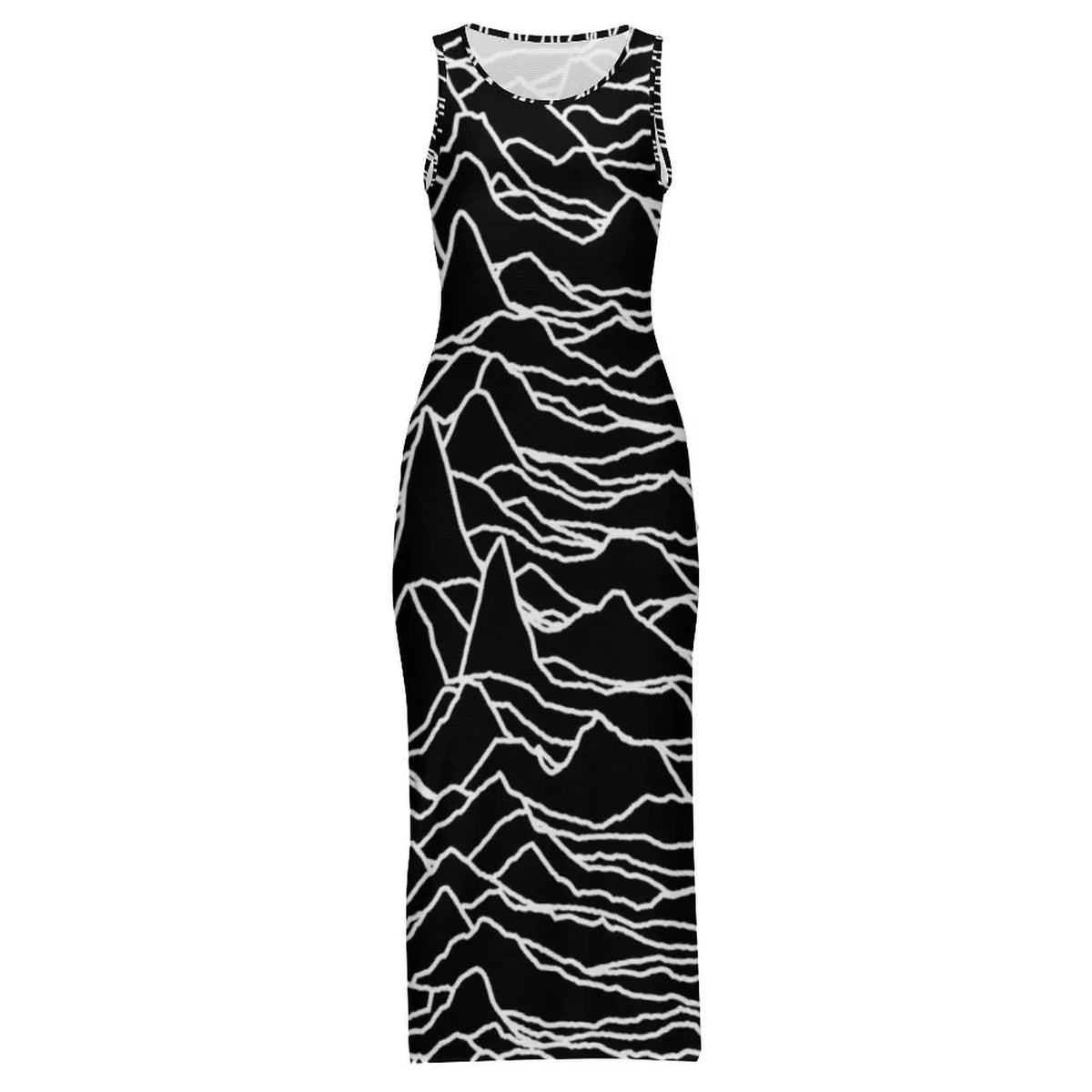 Vestido Bodycon com Estampa Abstrata, Vestido Maxi Retrô de Verão, Sem Mangas, Casual, Estilo Y2k, Tamanho Grande 4XL