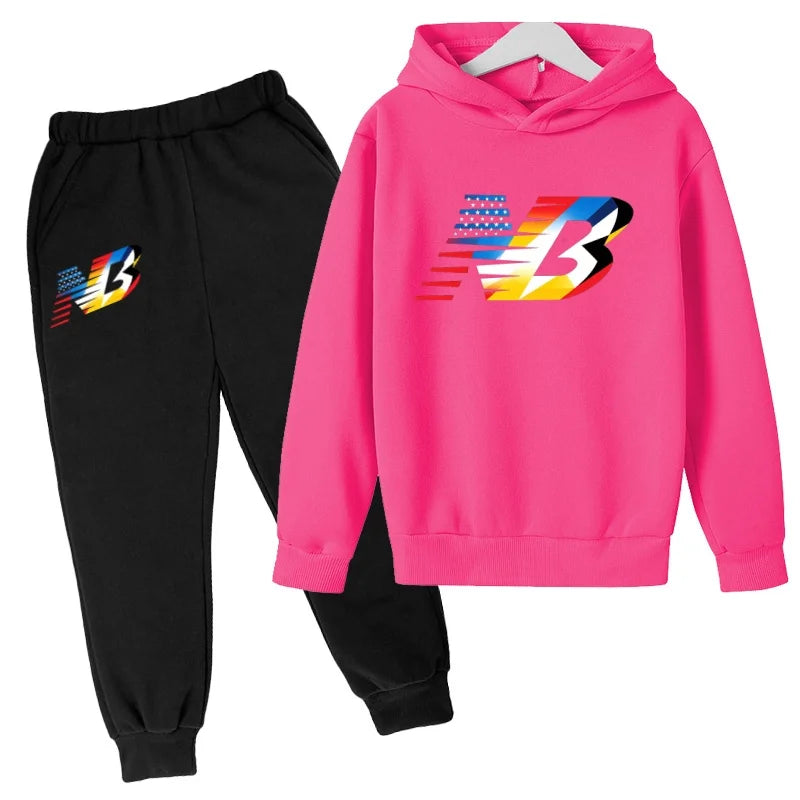 Última Coleção 2026 de Roupas Esportivas Infantis - Conjunto de Camiseta e Calça Comprida Confortável e Solto, Ideal para Meninos e Meninas de 3 a 13 Anos