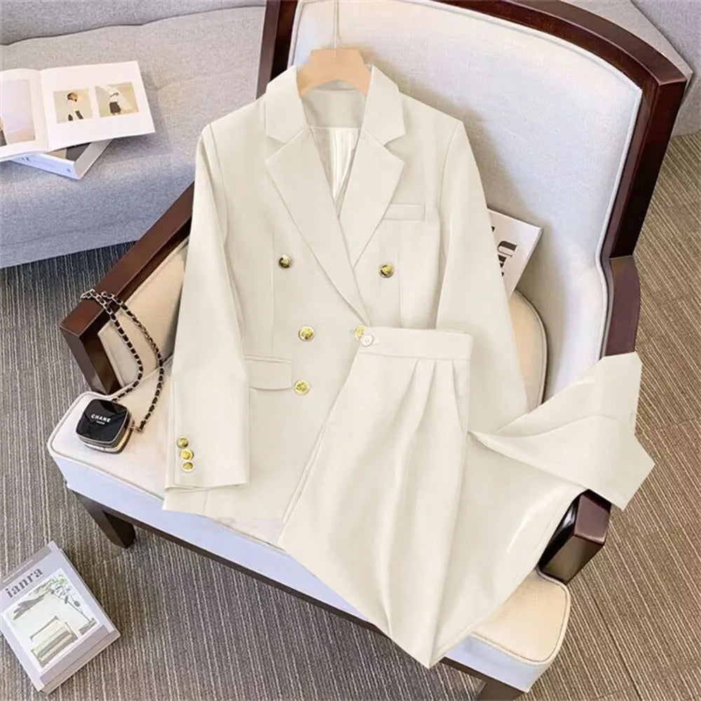 Outono conjunto de duas peças para as mulheres casual chique e elegante topos casacos outfit blazers calças define terno feminino roupas