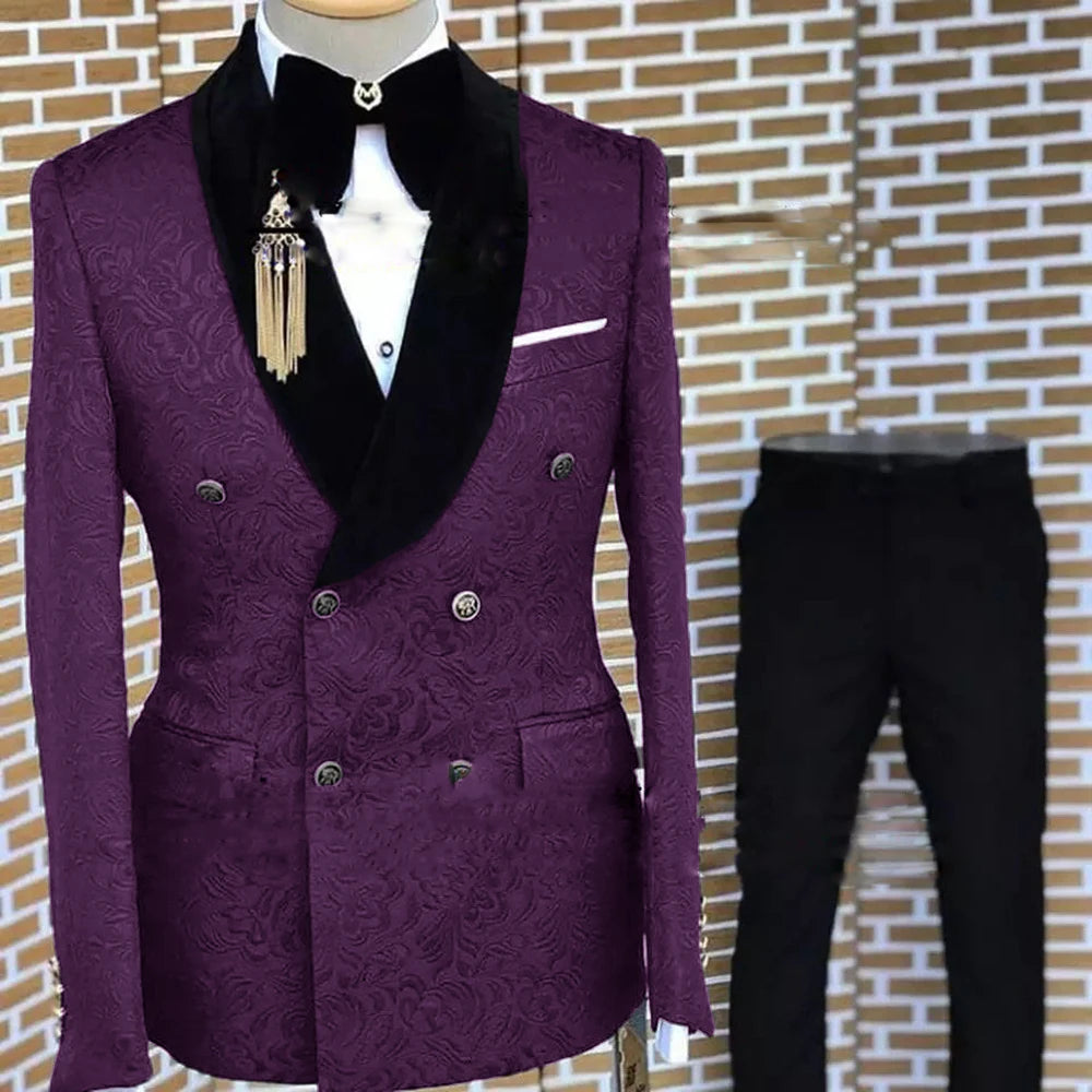 Terno floral formal masculino, smoking elegante, blazer bonito, jaqueta cinza, calça, festa de casamento, noivo, conjunto de 2 peças