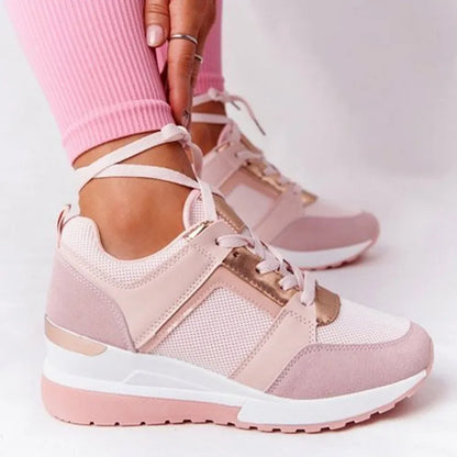 Tênis Feminino Chunky 2026, Cor Sólida, Plataforma, Sola Grossa, Zíper, Vulcanizado, Estilo Zapatos De Mulher