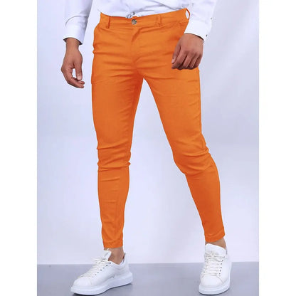 New Solid Color Business Trousers Men's Formal Business Work Pants Slim Straight Leg Pants Casual Trousers