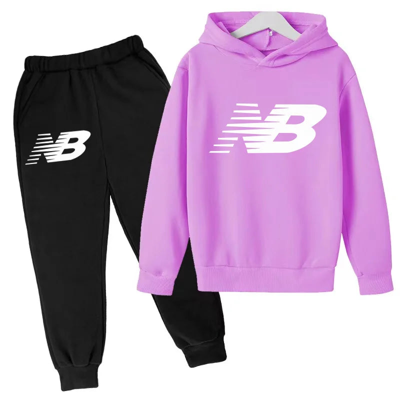 Última Coleção 2026 de Roupas Esportivas Infantis - Conjunto de Camiseta e Calça Comprida Confortável e Solto, Ideal para Meninos e Meninas de 3 a 13 Anos
