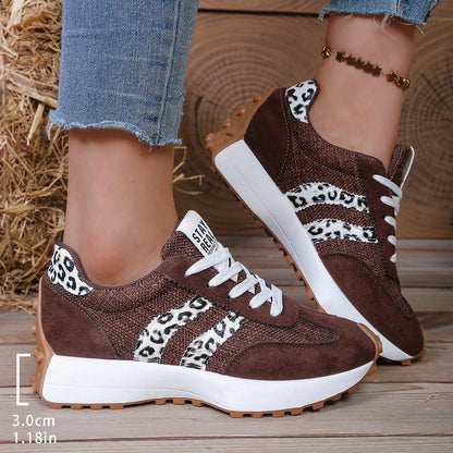 Tênis feminino casual da moda outono, com patchwork, confortável e respirável.