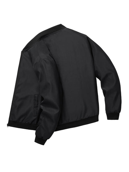 Jaqueta Bomber Slim Casual de Moda Sólida para Homens, Nova Chegada, Jaquetas de Baseball Masculinas