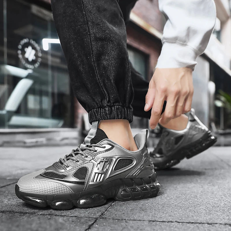 MAEDEF Men's Thick Sole Running Shoes Classic Lightweight Breathable Training Sneakers Comfortable Fashion Walking Shoes for Men