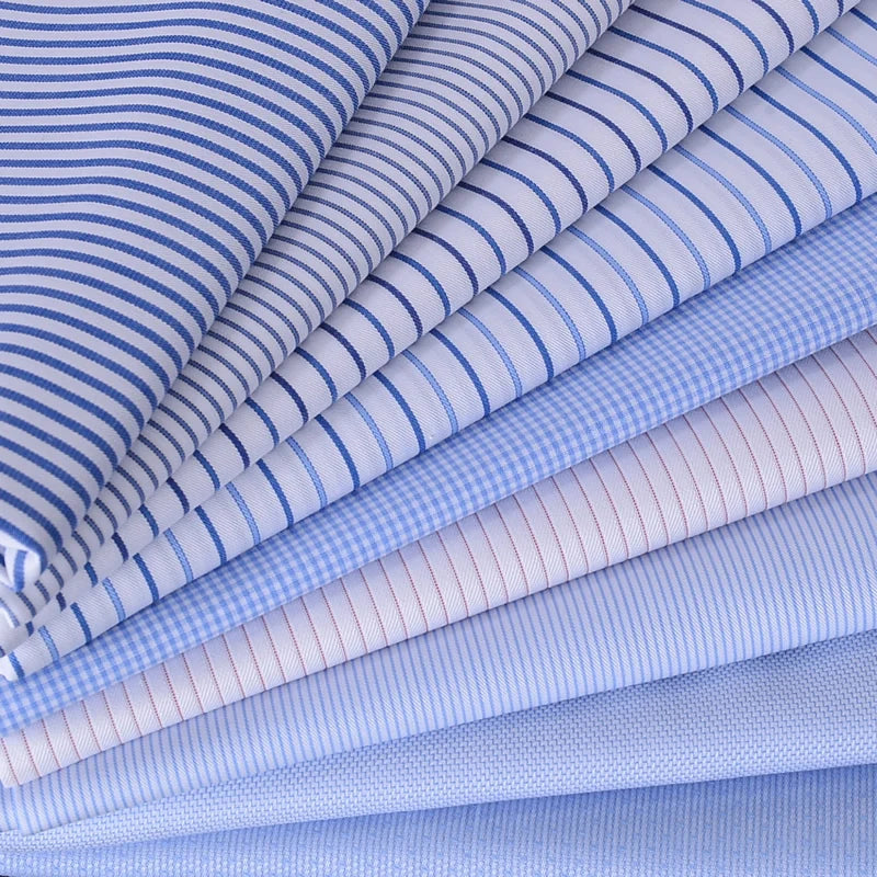 Camisa francesa justa-fit listrada masculina, gola império, manga longa, tendência de negócios