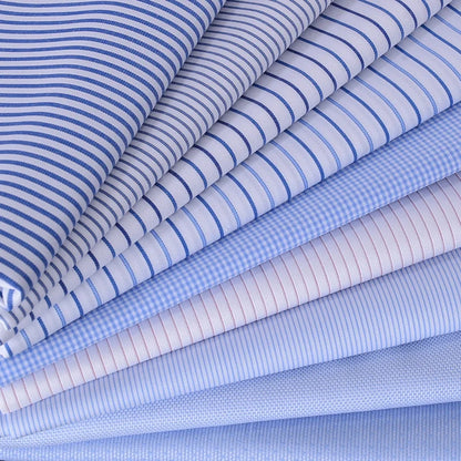 Camisa francesa justa-fit listrada masculina, gola império, manga longa, tendência de negócios