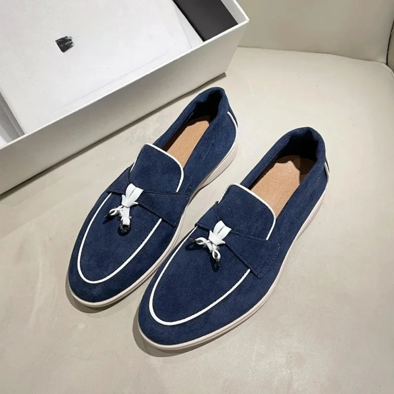 Salto baixo dedo do pé redondo veludo confortável sapatos planos estilo retro primavera nova chegada tamanho grande calçados casuais para adultos