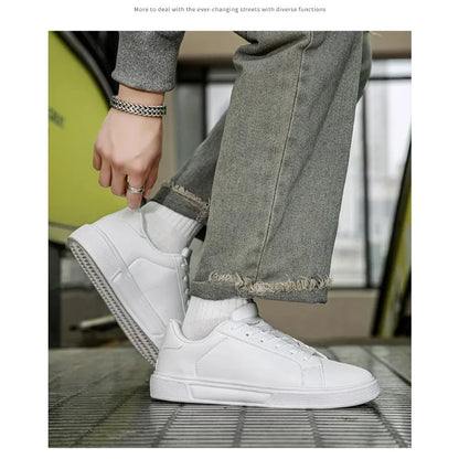 Men Vulcanized Shoes Couple Women PU Leather Men Shoes Sneakers Trend Casual Shoes Leisure Male Sneakers Footwear