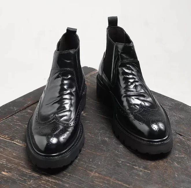 Botas Chelsea Masculinas, Botas de Tornozelo Clássicas de Inverno, Botas de Negócios Masculinas, Botas Curtas Casuais Masculinas