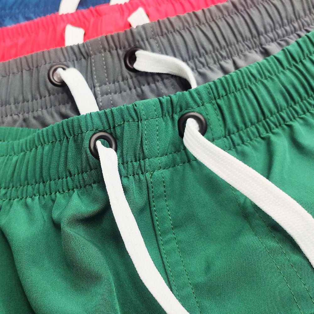 Calções de banho masculinos para praia, calções de banho para ginástica e corrida, calções de banho para homem.