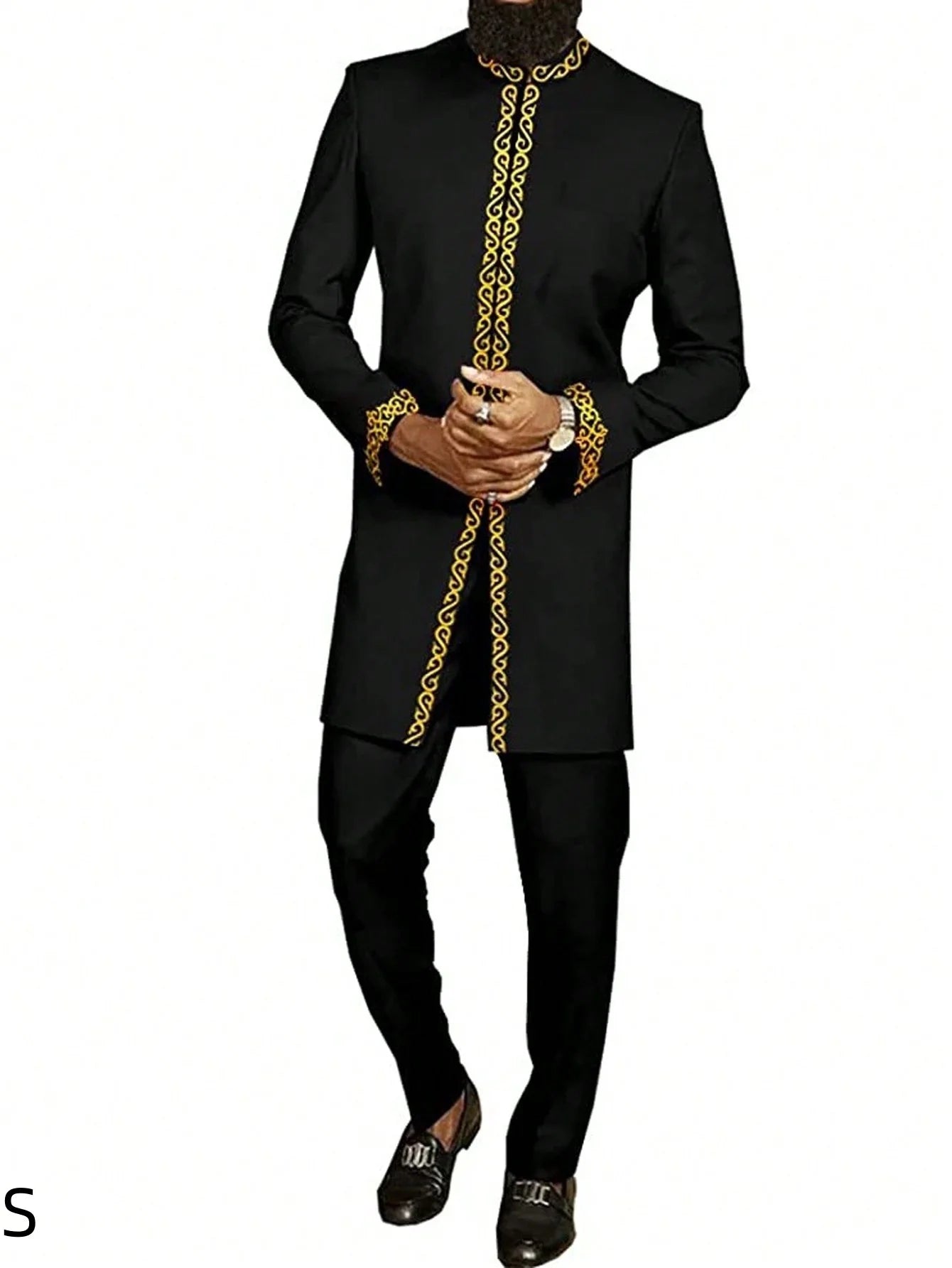 Novo Terno Masculino 2025, Bolso Branco, Conjunto de 2 Peças, Terno Casual de Luxo para Casamento, Estilo Tradicional Africano de Minorias Étnicas