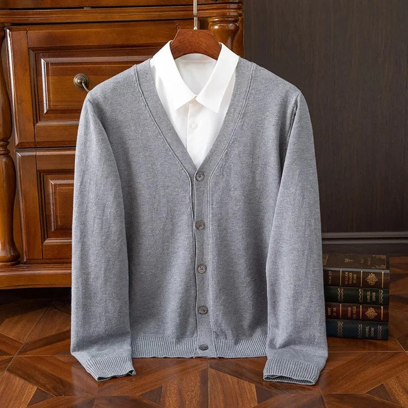 Cardigan de malha masculina solta com decote em v outono inverno camada base camisa frente aberta camisola estilo casual malhas tamanho grande