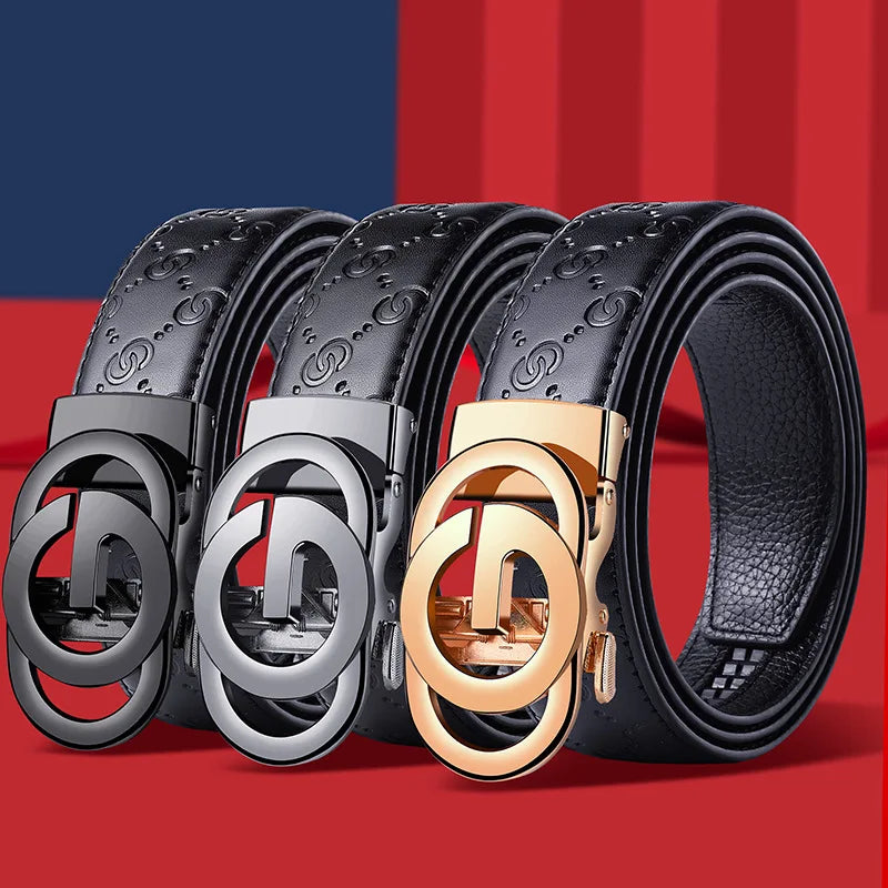 Moda negócios masculino cinto genuíno marca de luxo fivela de metal cinto de alta qualidade couro do plutônio cinto macio com calças de carga jeans