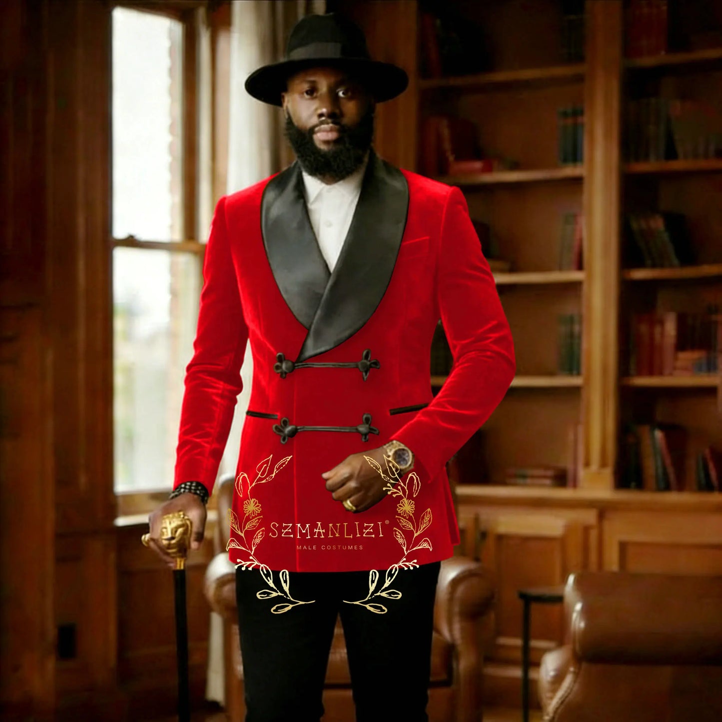 Ternos Formais Masculinos em Veludo Marrom, Blazer com Dois Botões, Calças Elegantes, Ajuste Slim, Roupas Masculinas para Casamento e Casual de Negócios