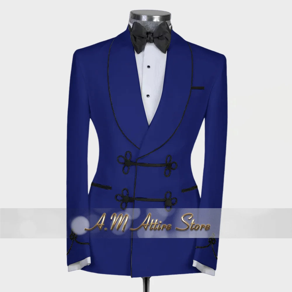 Ternos extravagantes masculinos, conjunto de 2 peças, xale, lapal, botão floral, jaqueta, calças, ajuste fino para casamento, coquetel, bola, jantar, vestido de festa, presentes