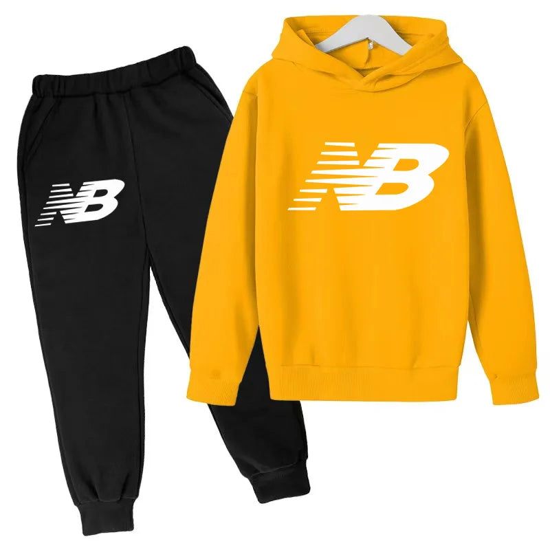 Última Coleção 2026 de Roupas Esportivas Infantis - Conjunto de Camiseta e Calça Comprida Confortável e Solto, Ideal para Meninos e Meninas de 3 a 13 Anos