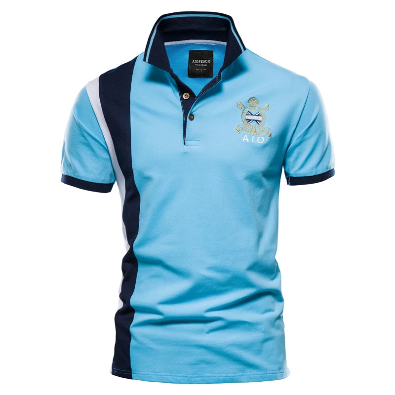 2025 New Men's Fashion Summer Stripe Printing Comfortable and Breathable Polo Shirt Outdoor Leisure Sportswear