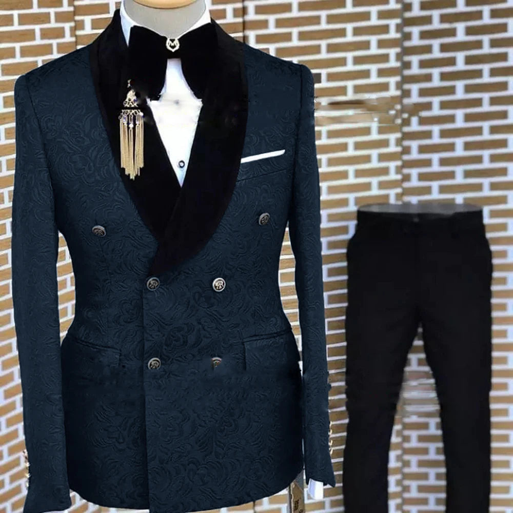Terno floral formal masculino, smoking elegante, blazer bonito, jaqueta cinza, calça, festa de casamento, noivo, conjunto de 2 peças