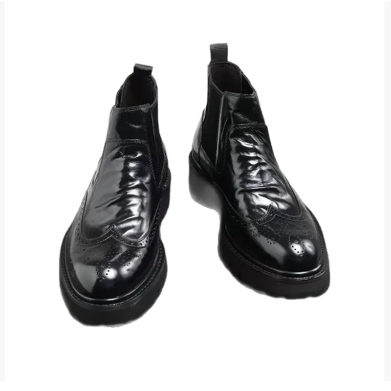 Botas Chelsea Masculinas, Botas de Tornozelo Clássicas de Inverno, Botas de Negócios Masculinas, Botas Curtas Casuais Masculinas