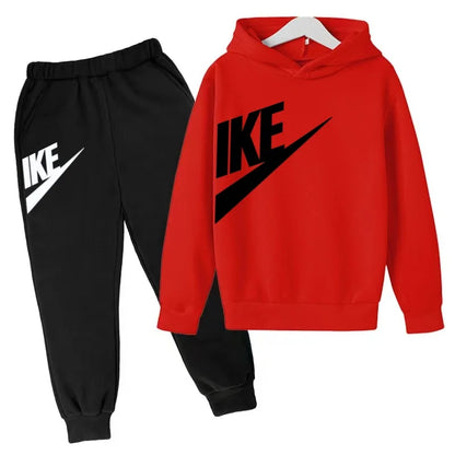 Conjunto de Moletom Infantil de Outono com Letras, Pulôver Esportivo para Crianças de 3 a 12 Anos, Casaco + Calças, Presente de Aniversário para Meninos e Meninas, Roupas de Lazer e Moda