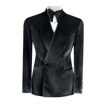 Ternos formais de veludo masculino, blazer duplo breasted, 1 peça, elegante, slim fit, roupas masculinas, casamento, negócios, casacos casuais