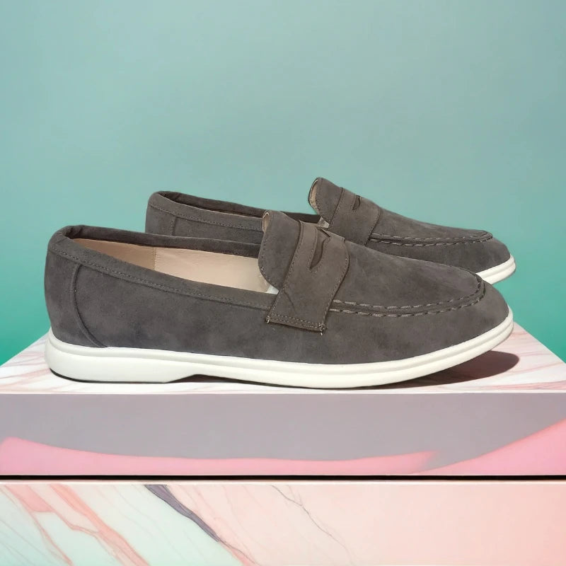 Verão masculino marca camurça mocassins de couro dos homens sapatos casuais de luxo respirável deslizamento em sapatos de condução mocassins