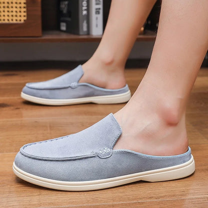 Novos Sapatos Casuais Masculinos de Verão, Modelo Fino, Mules Baotou, Sapatos de Moda com Solado Plano para Homens