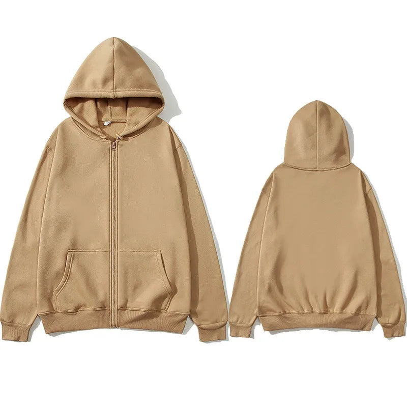 cardigan moletom com capuz cor sólida roupas esportivas top outono e inverno mesma camisa com zíper